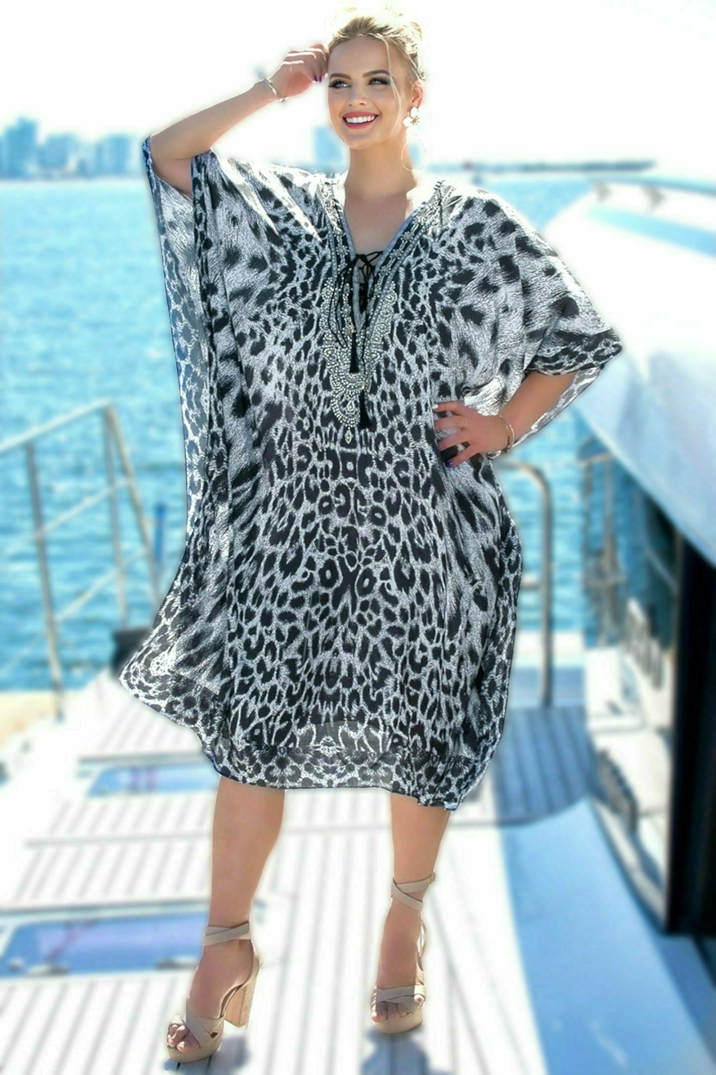FIRST EDITION COLLECTION - 3/4 Kaftan with Tie Front henleycollections