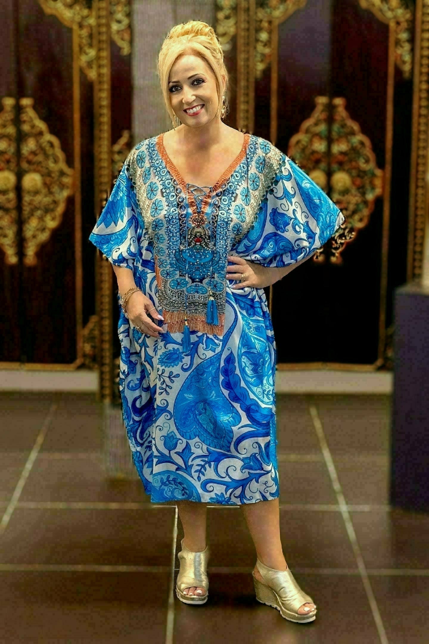 FIRST EDITION COLLECTION - 3/4 Kaftan with Tie Front henleycollections