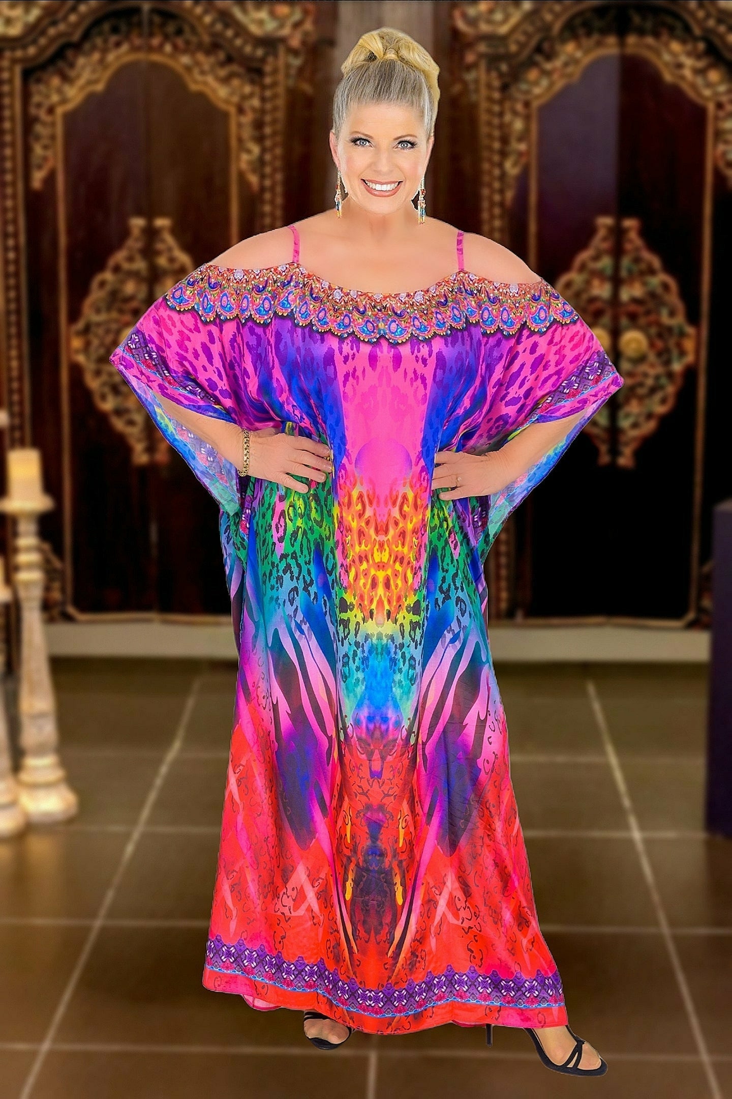 Long Kaftan in Cold Shoulder henleycollections